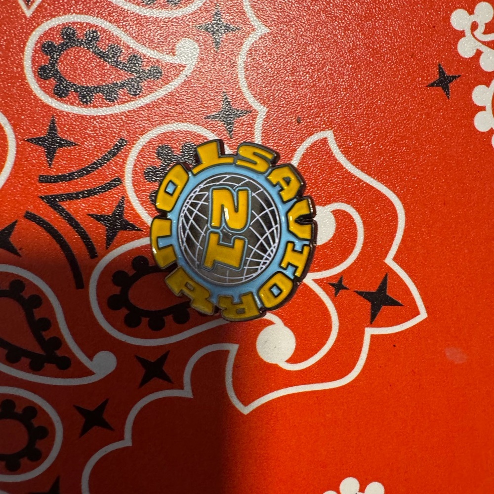 Yellow and Silver Enamel Pin Savior TOUR